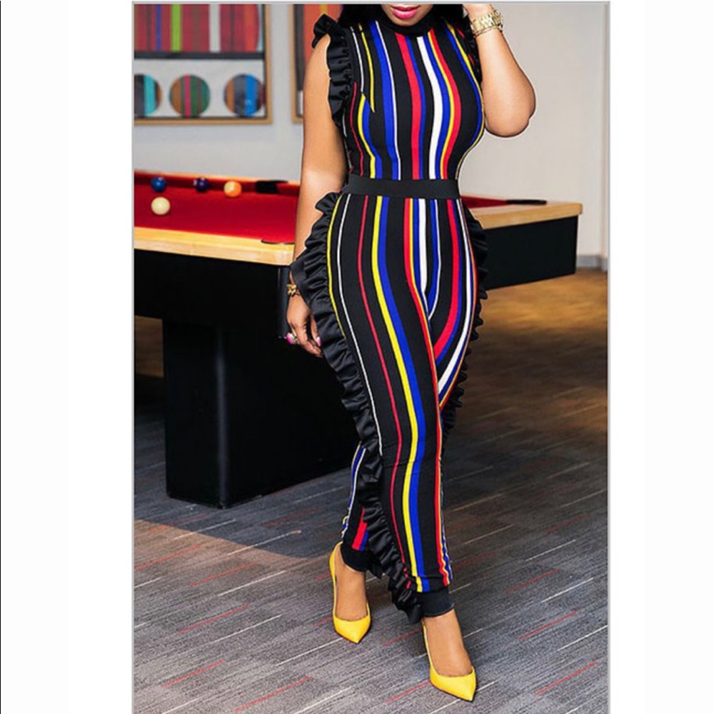 ✨Ruffled Stripe Jumpsuit ✨